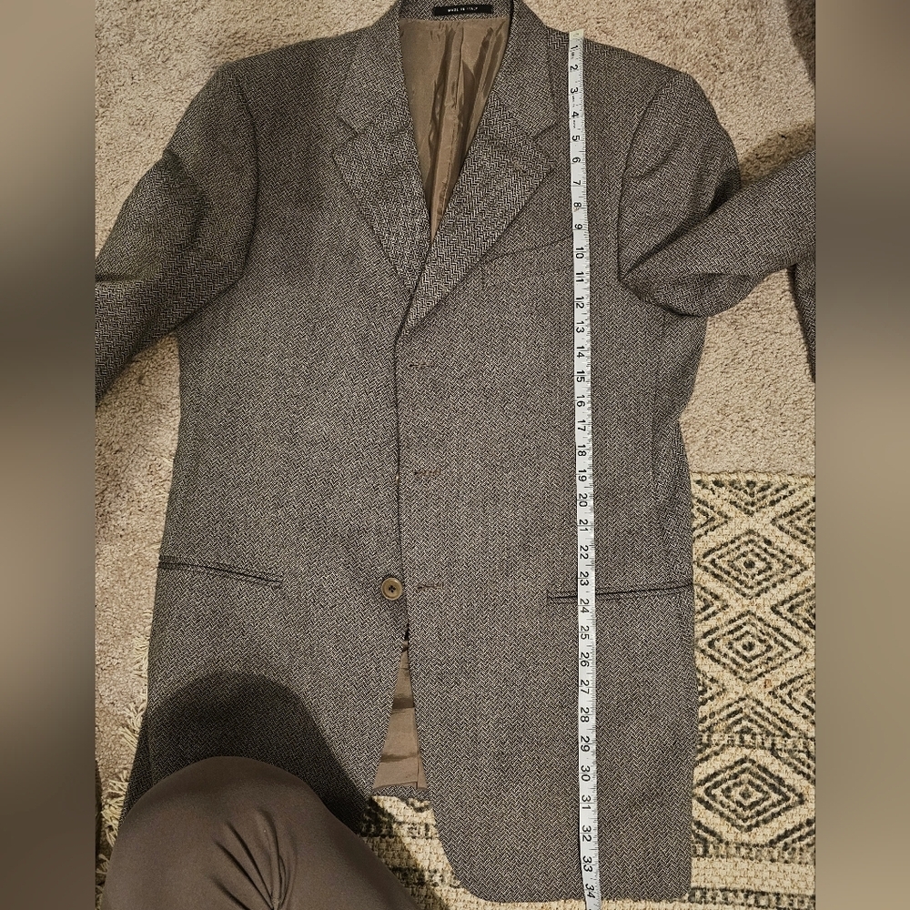 Armani Collezioni Brown Wool Cashmere Blend Blazer Mens Suit Jacket Size 42L - Picture 9 of 10